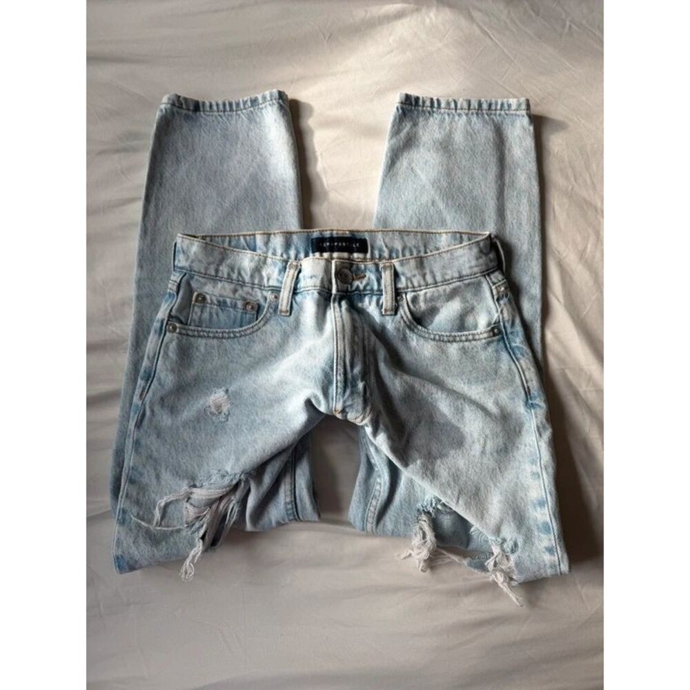 Aeropostale Ripped Mom Jeans Size 4 High Rise Distressed Denim